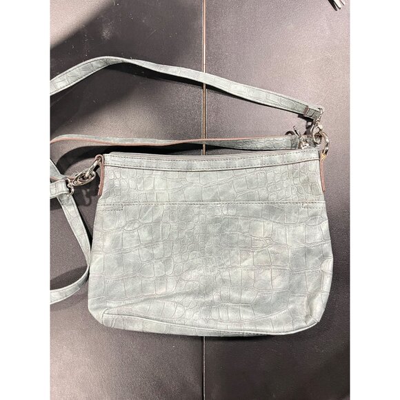 Two Relic Crocodile Embossed Handbags - Blue Gray Faux Leather With Brown Interi - Picture 3 of 9